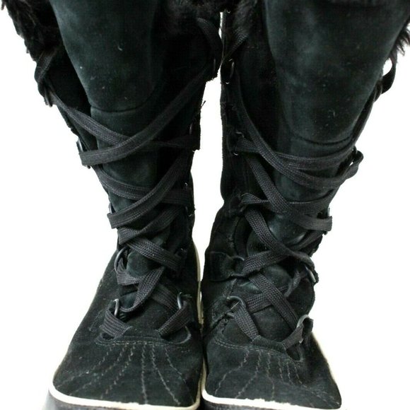 Sorel Women's Size 6 Tivoli High II Black Winter Suede Boot Faux Fur NL2093-010 - Picture 7 of 8